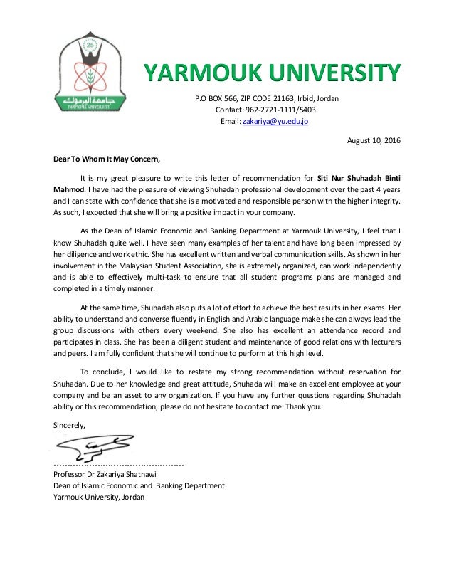 recommendation letter 1 university of miami recommendation letter