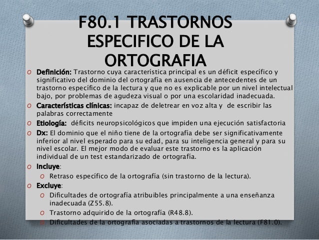 F81 transtornos especificos del desarrollo del aprendizaje escolar