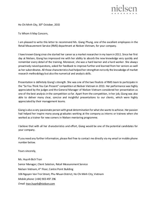 letter of recommend