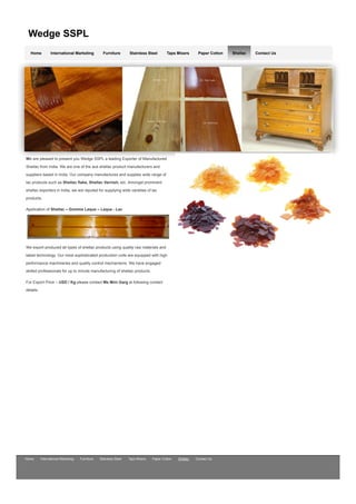 Shellac Unit Wedge SSPL Catalog | PDF | Manufacturing Industry | Industries