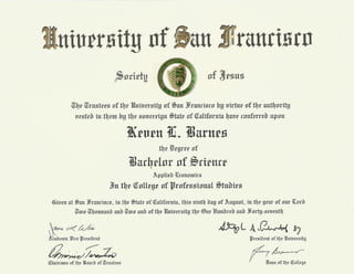 USF DIPLOMA - KEVEN L. BARNES