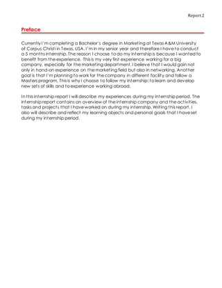 Internship Report | DOCX