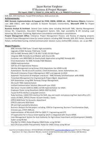 Jayan - IT Manager, Project Manager, ITSM | PDF