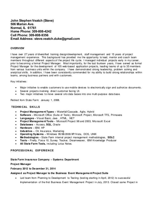 steve veatch resume feb 2015