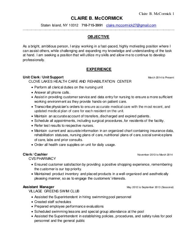 final resume without cover letter claire b mccormick 1 claire b mccormick staten island ny 10312 718 - Resume Without Cover Letter final resume without cover letter claire b mccormick 1 claire b mccormick staten island ny 10312 718 - Resume Without Cover Letter
