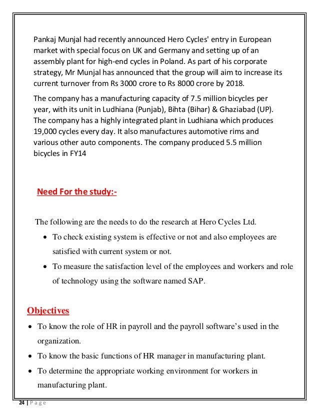 cycle pdf hero report project Cycles Pvt Project Ltd Internship Hero of