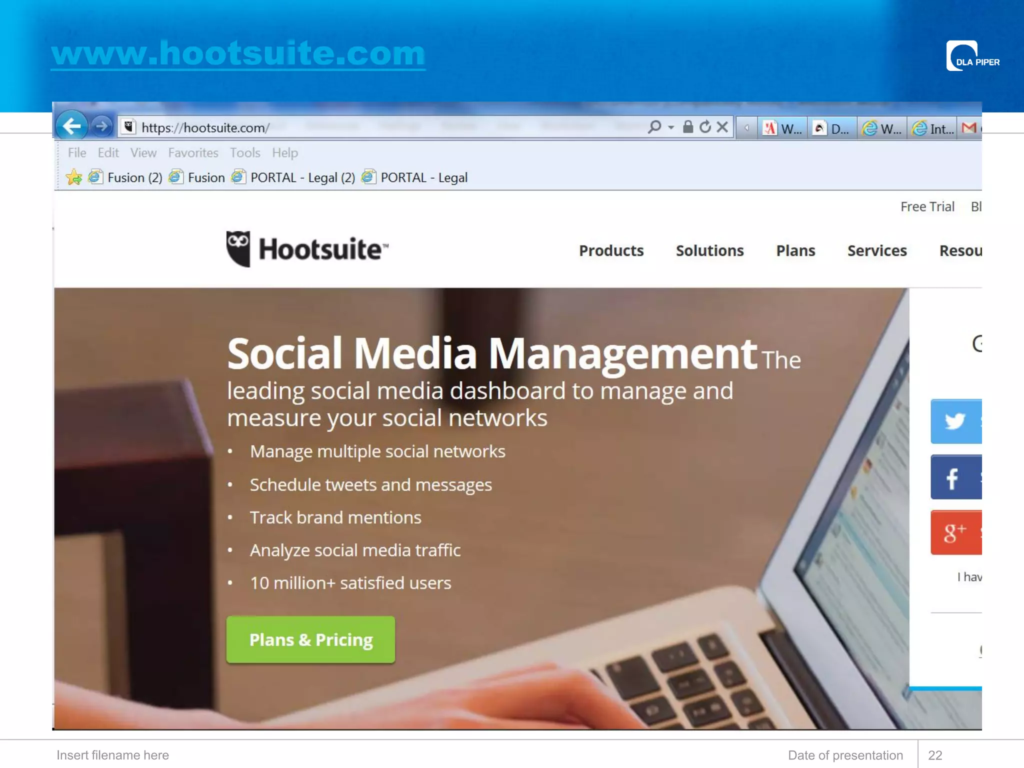 www.hootsuite.com
Date of presentationInsert filename here 22
 