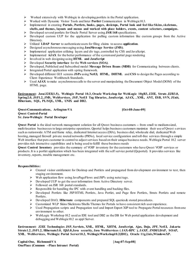 Sr Certified JAVA_J2EE Application Dev | PDF