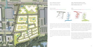 18 19
Observando e refletindo sobre o fluxo das pessoas, água, natureza, sis-
tema de trânsito, é possivel definir a organização espacial de um novo
projeto de desenvolvimento. A criação de um caminho interno rodeado
por elementos naturais, são essenciais para a declaração da visão do
projeto “Criação de uma nova vida”. As pessoa seguem um fluxo con-
tinuo desde a estação de metro até ao interior dos espaços públicos. O
tráfego sera desviado para fora do perímetro dos edifícios.
Bairro norte da área é apropriado para edifícios comerciais e adminis-
trativosquecriarãoumlimite(fronteira)naturalcomaestradadetráfego
principal na rua Kolbenova. A zona residencial tranquila está virada a
Sul com vista preferencial para os novos parques que se extendem ao
longo do Rio Rokytka. O padrão urbano é definido pelo bloco de edifí-
cios: edifícios de apartamentos e vivendas.
Projeto / Desenvolvimento gradual de um Bairro
Kolbenova - Vida ao longo de um percurso de água
PRAGA, REPÚBLICA CHECA, 2010
VISÃO…
Criação de uma nova vida, através PESSOAS, ÁGUA a VEGETAÇÃO
The flows of people, water, nature and traffic system is defining spatial
organization of a new development. An internal pathway, surrounded by
natural and water elements, is essential part of the concept “BRINGING
LIFE THERE”. The traffic is set aside to the perimeter of the building
complex.
The north quarter of the area is suitable for commercial and administra-
tive buildings that will create a natural boundary from the main traffic
road in the street Kolbenova. The peaceful residential area is turned
south to the newly forming parks along rivulet Rokytka. The urban pat-
tern is defined by a block of building, apartment buildings and terrace
buildings.
Project / Neighborhood Development
Kolbenova - living along the stream
PRAGUE, CZECH REPUBLIC, 2010
VISION STATEMENT…
Bringing a life there by PEOPLE, WATER and GREENERY.
 