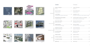 1
MODELLING
Page 70- 71
3D COMPUTER DESIGN
Page 68 - 69
TECHNICAL DRAWING
Page 66 - 67
CULTURE BUILDING
Page 60- 613
URBAN REDESIGN
Page 44 - 49
RESIDENTIAL BUILDING
Page 50 - 55
PUBLIC SPACE DESIGN
Page 28- 43
LOCAL ZONING
Page 6 - 15
NEIGHBOURHOOD
Page 16 - 27
Content
CIDADE INTELIGENTE.......................................................2
Cidade Açu
NOVA CENTRALIDADE ......................................................4
Fazenda Remonta
ZONAMENTO LOCAL..........................................................6
Crescimento controlado de um Bairro (Sistema & Células)
DESENVOLVIMENTO GRADUAL DE UM BAIRRO............16
Vida ao longo de um percurso de água
DESIGN DE ESPAÇO PÚBLICO........................................28
Praça-Mercado em Florenc
REDESIGN URBANO.........................................................44
Local repleto de vida e cheio de energia
EDIFÍCIO RESIDENCIAL...................................................50
“Edifício 14” nova alma
EDIFÍCIO CULTURAL........................................................60
Restaurante real
DESENHO GRAFICO.........................................................64
DESENHOTÉCNICO..........................................................66
3D DESENHO COMPUTACIONAL.....................................68
MODELAÇÃO.....................................................................70
SMART CITY PROJECT.......................................................2
City Açu
NEW CITY CENTRE..............................................................4
Fazenda Remonta
LOCALZONING...................................................................6
Controlled growth of quarter (Frame & Cells)
NEIGHBOURHOOD DEVELOPMENT................................16
Living along a stream
PUBLIC SPACE DESIGN....................................................28
Market square Florenc
URBAN REDESIGN............................................................44
Zone full of life and city energy
RESIDENTIAL BUILDING...................................................50
Building 14 with new soul
CULTURE BUILDING.........................................................60
Royal restaurant
GRAPHIC DESIGN.............................................................64
TECHNICALDRAWING......................................................66
3D COMPUTER DESIGN....................................................68
MODELLING.......................................................................70
Conteúdo
URBANISM
PUBLIC SPACE
REHABILITATION
SKILLS
NEW CITY CENTRE
Page 4 - 5
SMART CITY
Page 2 - 3
GRAPHIC DESIGN
Page 64- 65
 