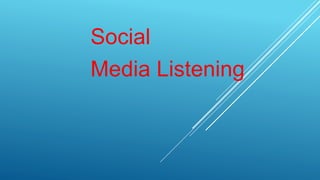 Social
Media Listening
 