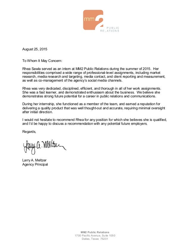 Recommendation Letter For Marketing Recommendation Letter For Marketing