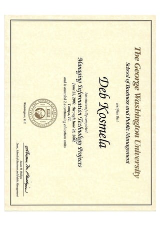 George Washington University Certificate