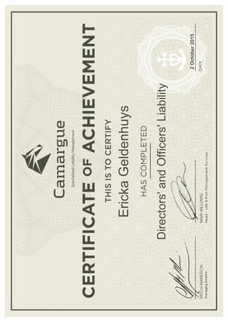 Carmargue Certificate D and O