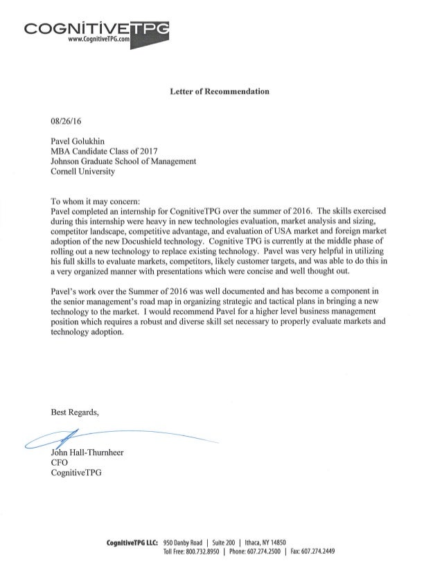 Sample Reference Letter For Mba Applicant