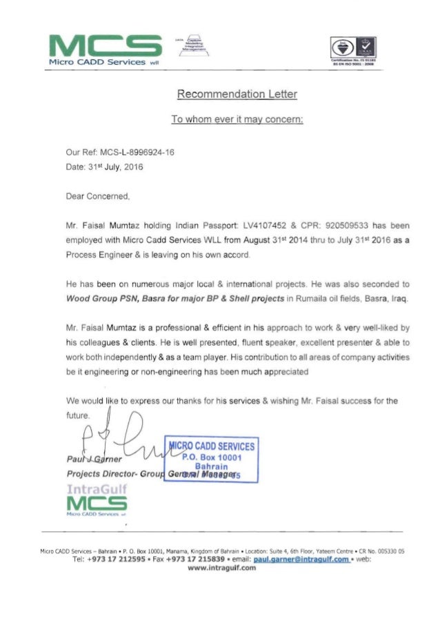 To Whom It May Concern Letter Of Recommendation To Whom It May Concern Letter Of Recommendation