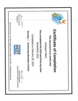 MS Powerpoint Certificate