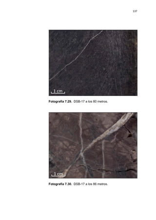 137
Fotografía 7.29. DSB-17 a los 80 metros.
Fotografía 7.30. DSB-17 a los 86 metros.
 