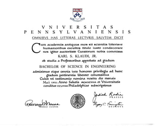 Karl Klaudi diploma from U Pennsylvania.PDF
