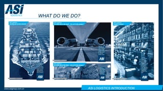ASI LOGISTICS INTRODUCTIONwww.asigroup.com.cn
WHAT DO WE DO?
 