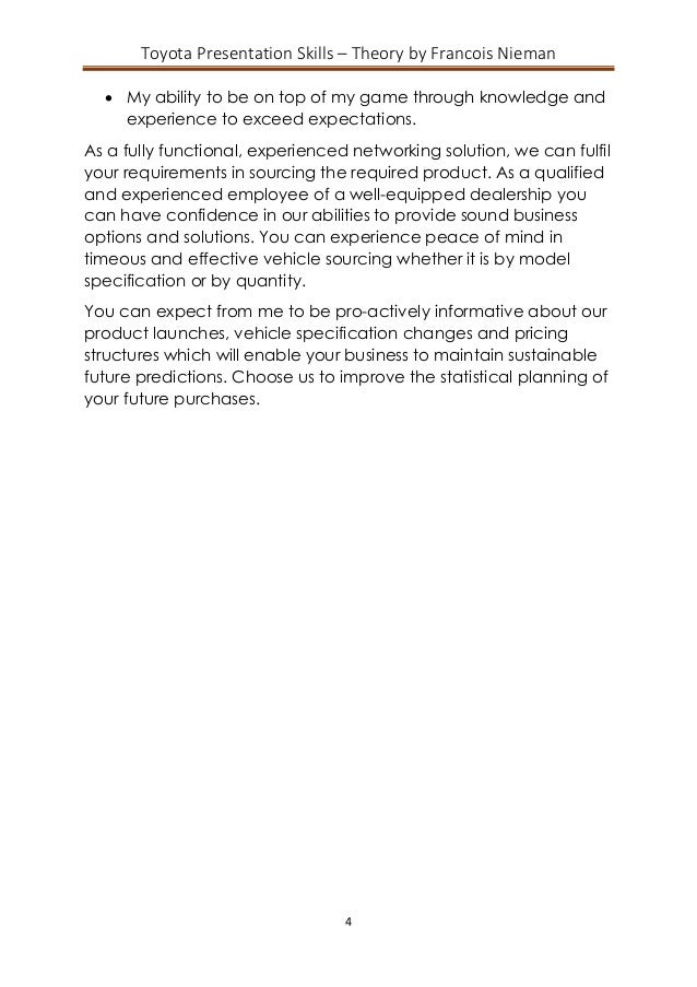 Presentation theory picture