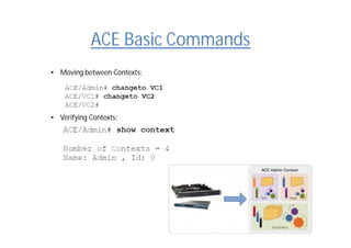 ACE Basic Commands
• Moving between Contexts:
• Verifying Contexts:
 