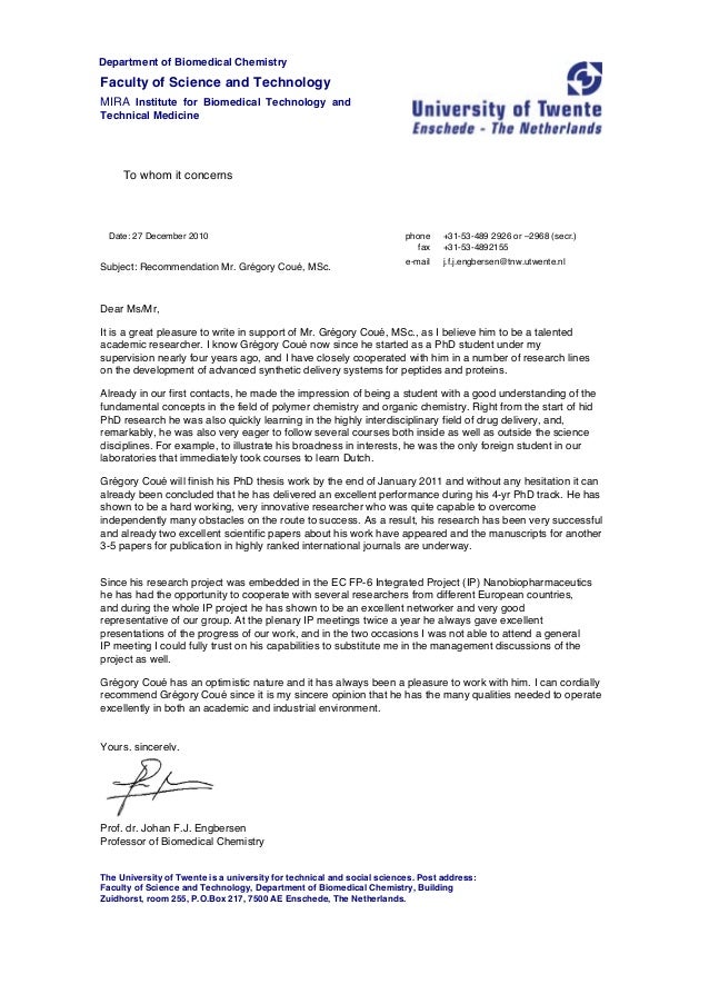 Reference Letter Uk University