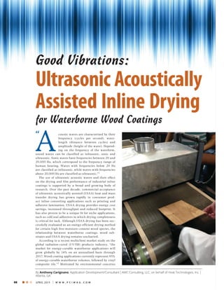 PCI Article Ultrasonic Acoustic Drying of Wood with UV Curing