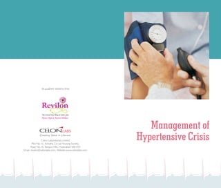 Management of hypertensive crisis