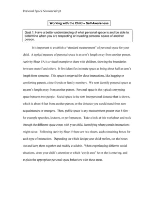 Personal Space Intervention Plan, Script | PDF