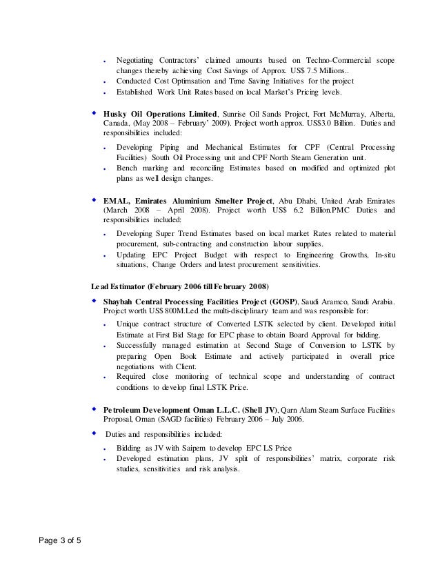 Piping Estimator Sle Resume sr cost estimator resume july 2016 pankaj kisnadwala Piping Estimator Sle Resume sr cost estimator resume july 2016 pankaj kisnadwala