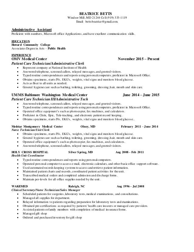 bea s new resume