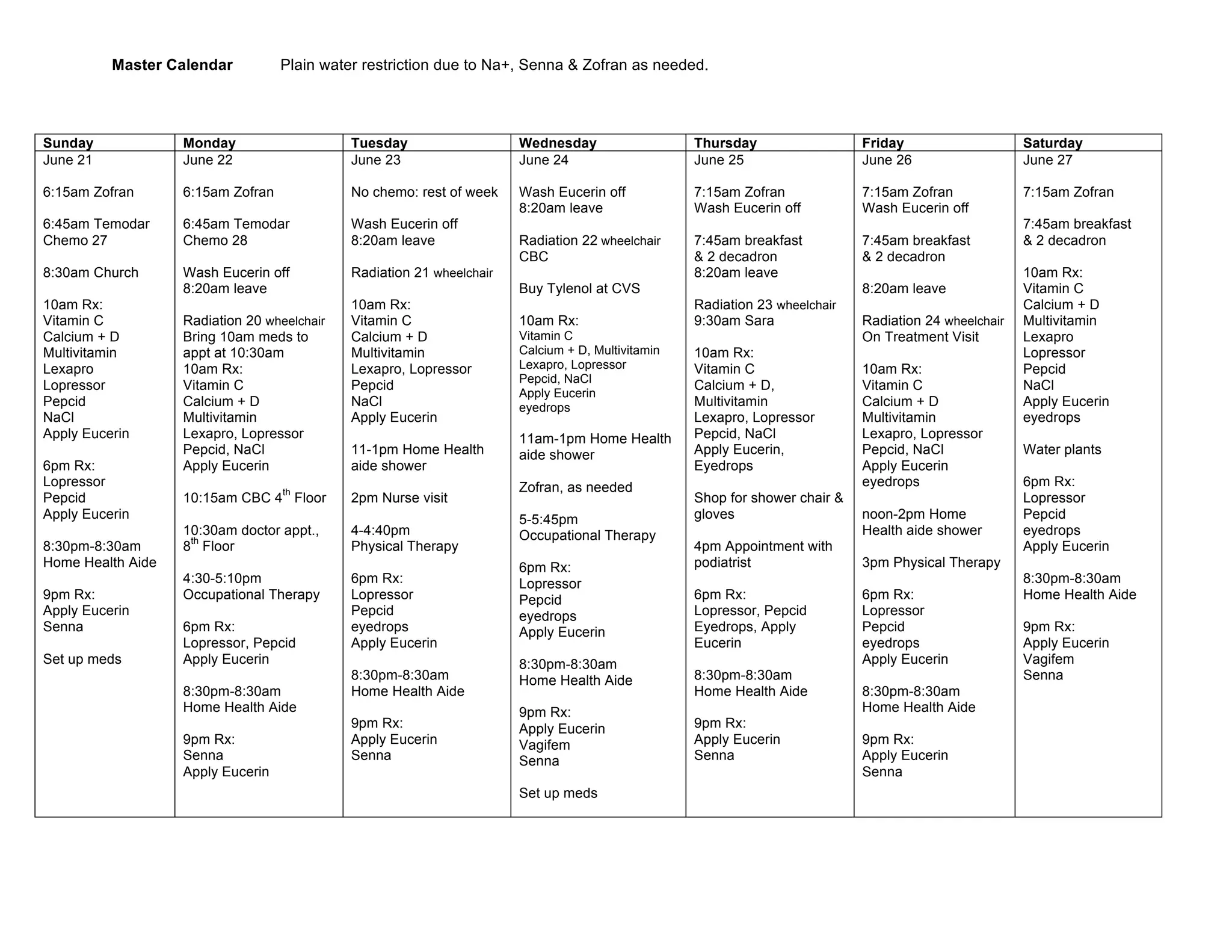 Master Calendar Sample PPT