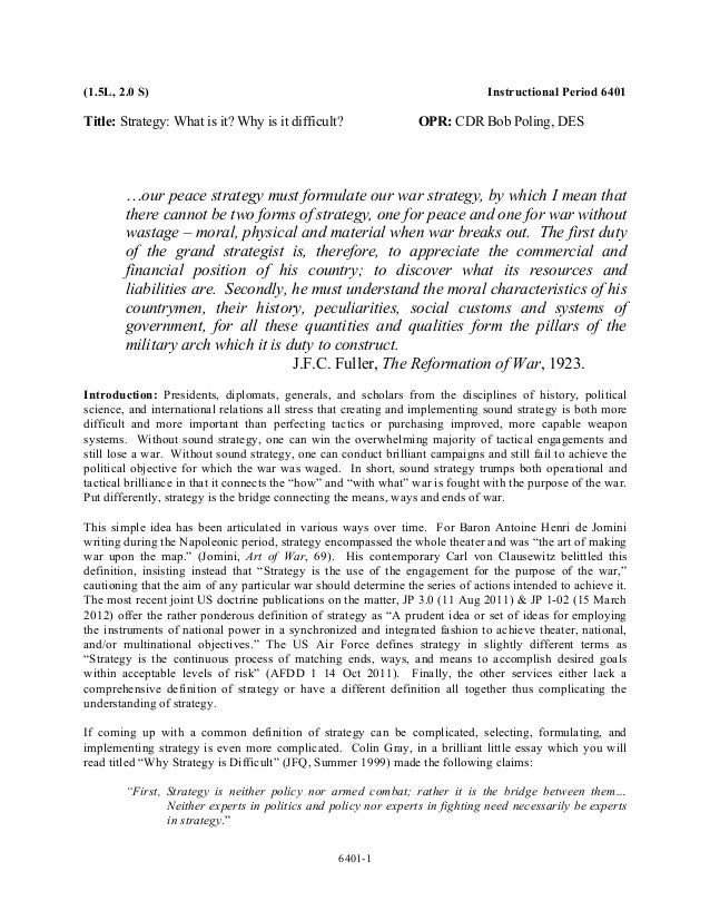 Ay15 Fs 6401 Strategy What Is It Why Is It Difficult