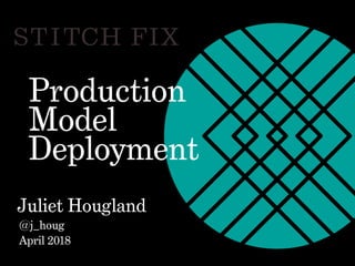 Production
Model
Deployment
Juliet Hougland
@j_houg
April 2018
 