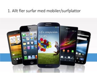 1. Allt fler surfar med mobiler/surfplattor
 
