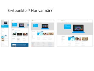 Brytpunkter? Hur var när?
 