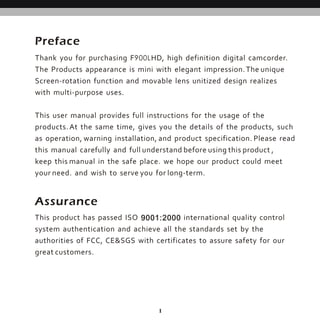DOD F900LHD User Manual | PPT