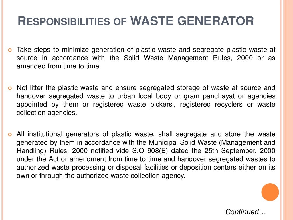 Plastic Waste Management Rules 2016