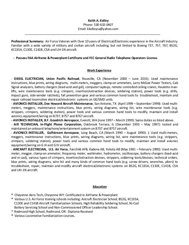 Keith kelley Airframe and powerplant - Keith Kelley Airframe And Powerplant Resume 1 638