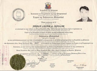 18 - Mech. Engr. Certificate
