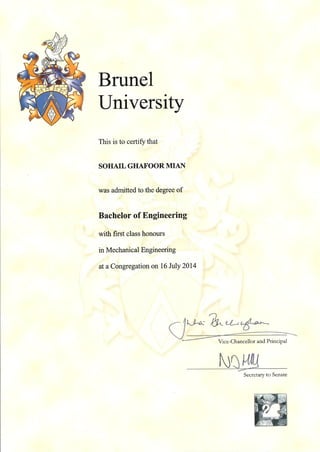 BEng Certificate