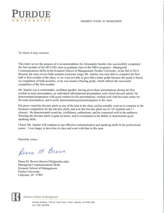 Reference letter Communication Skills Diana Brown PDF