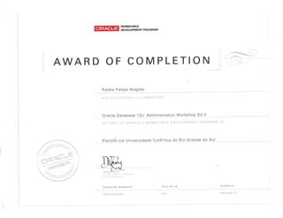 Oracle12cAdministrationWorkshopI_AwardofCompletion