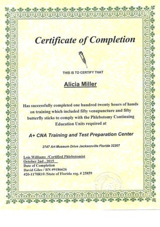 Phlebotomy Certificate