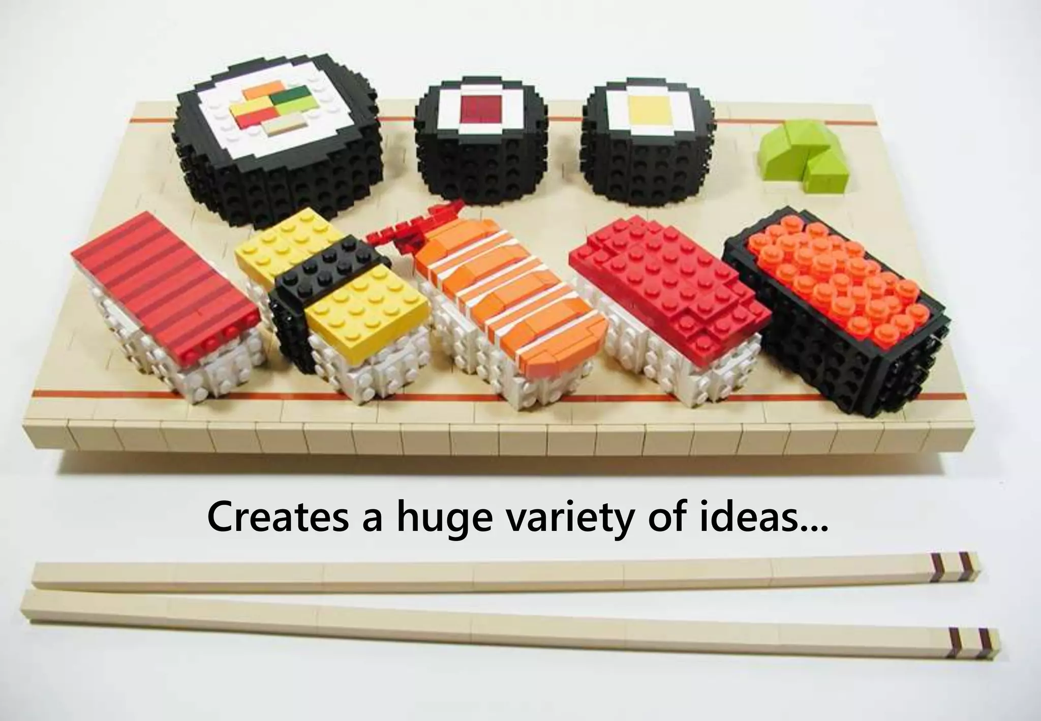 Creates a huge variety of ideas...
 