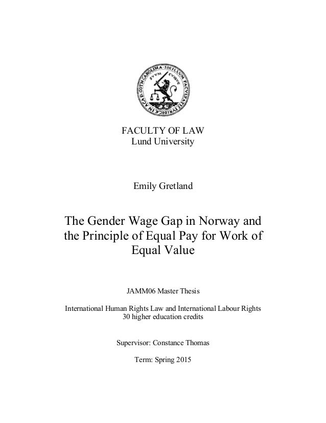 Thesis statement for gender pay gap