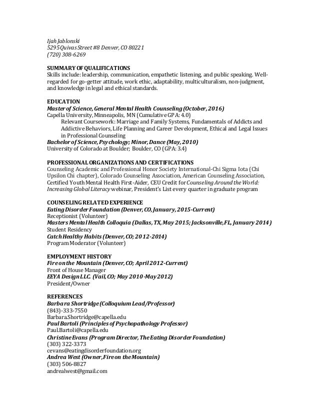 counseling resume list of skills to include on resumes