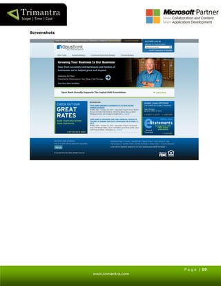 P a g e | 19
www.trimantra.com
Screenshots
 