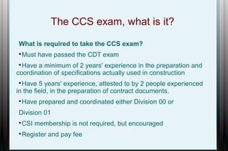 CSI certification presentation | PPT